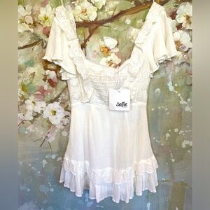 NEW•Selfie by Leslie•Sweet Ruffle•White Eyelet Dress•